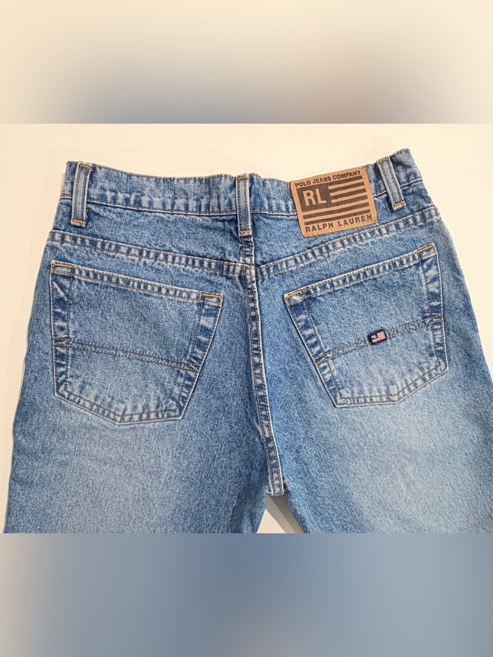 Vintage Polo Ralph Lauren Low Rise Flare Jeans Size 9/10 Y2K Raw Hem